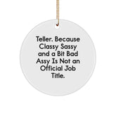 Funny Teller Circle Ornament Gifts for Men from Friends, Women Christmas Unique Gifts - Image 1